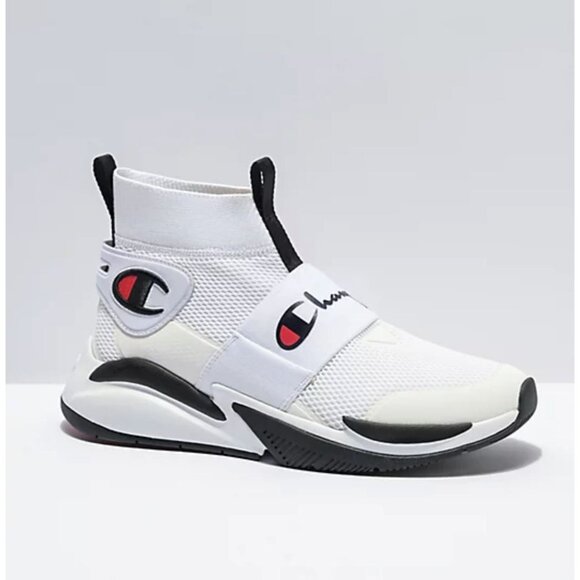 Champion XG Pro White Black High-Top Sneakers Mens Size 10.5M Sock Style - Picture 1 of 9